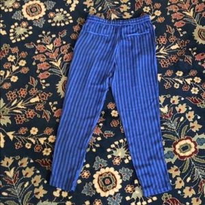 Zara | Pants & Jumpsuits | Zara Blue Stripe Cross Over Trouser Pants Pockets | Poshmark